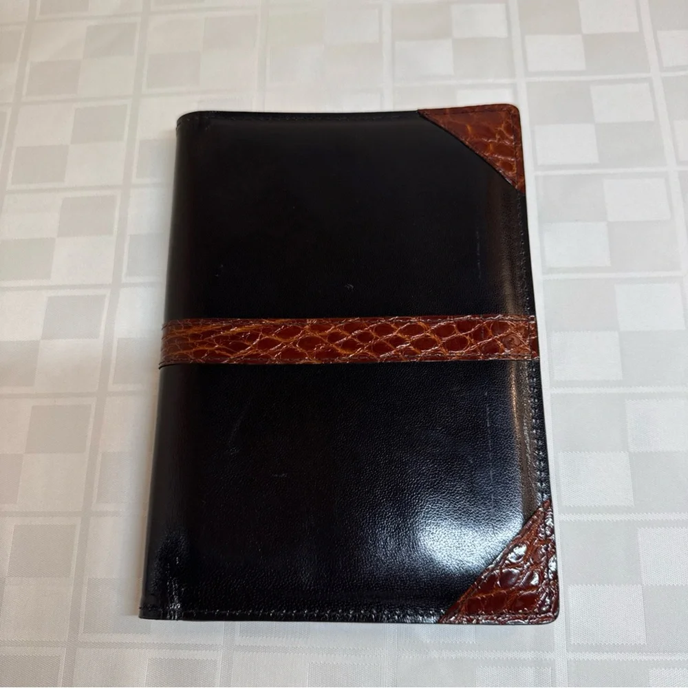Charles Underwood Kid Leather Planner‎ Alligator Cognac Glazed Finish 6x8.5